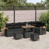 Sodo Sofų Rinkinys su pagalve 11 pcs Juoda poliratanas
