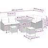 Sodo Sofų Rinkinys su pagalve 9 pcs Pilka Poli ratanas