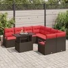 Sodo Sofų Rinkinys su pagalve 9 pcs Ruda ir raudona poliratanas