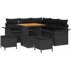 Sodo Sofų Rinkinys su pagalve su saugykla 8 pcs Juoda