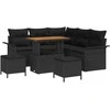 Sodo Sofų Rinkinys su pagalve su saugykla 8 pcs Juoda