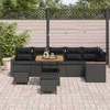 Sodo Sofų Rinkinys su pagalve 9 pcs Juoda Poli ratanas