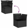 Sodo Sofų Rinkinys 8 vnt. Juoda Poli ratanas