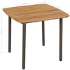 Sodo stalas, 80x80x72cm, akacijos medienos masyvas ir plienas
