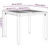 Lauko stalas Natūrali ir juoda 90 x 90 x 75 cm