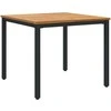Lauko stalas Natūrali ir juoda 90 x 90 x 75 cm