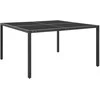 Sodo stalas, antracito, 130x130x72cm, plienas ir stiklas