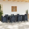 Sodo stalas Antracitas 300 x 100 x 73 cm poliratanas