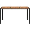 Sodo stalas Juoda 150 x 90 x 75 cm poliratanas