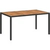 Sodo stalas Juoda 150 x 90 x 75 cm poliratanas