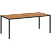 Sodo stalas Juoda 190 x 90 x 75 cm poliratanas