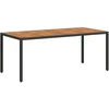 Sodo stalas Juoda 190 x 90 x 75 cm poliratanas
