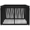 Sodo stalas Juoda 55 x 55 x 37 cm PE Rattan ir Stiklas