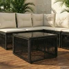 Sodo stalas Juoda 55 x 55 x 37 cm PE Rattan ir Stiklas