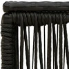 Sodo stalas Juoda 55 x 55 x 37 cm PE Rattan ir Stiklas