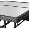 Sodo stalas, juodas, 140x80x74cm, poliratanas