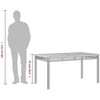 Sodo stalas, juodas, 140x80x75cm, poliratanas/akacijos mediena