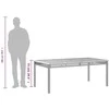 Sodo stalas, juodas, 180x90x75cm, poliratanas/akacijos mediena