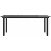 Sodo stalas, juodas, 190x90x74cm, aliuminis ir stiklas