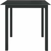 Sodo stalas, juodas, 80x80x74cm, aliuminis ir stiklas