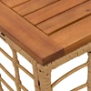 Sodo stalas Natūrali 55 x 55 x 37 cm PE Rattan ir Stiklas
