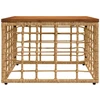 Sodo stalas Natūrali 55 x 55 x 37 cm PE Rattan ir Stiklas