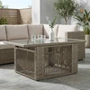 Sodo stalas Pilka 100 x 55 x 37 cm PE Rattan ir Stiklas