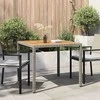 Sodo stalas Pilka 90 x 90 x 75 cm poliratanas
