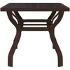 Sodo stalas, rudas ir juodas, 140x70x70cm, plienas ir stiklas