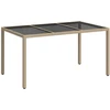 Sodo stalas Smėlio 150 x 90 x 75 cm poliratanas