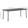 Sodo stalas, tamsiai pilkos spalvos, 180x83x72cm, plienas