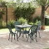 Sodo stalo komplektas 5 pcs Žalia Liejamasis aliuminis