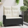 Sodo suolas su pagalve Juoda ir kreminė 105 x 60 x 112 cm