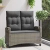 Sodo suolas su pagalve Pilka ir tamsiai pilka 105 x 60 x 112 cm
