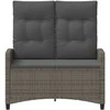 Sodo suolas su pagalve Pilka ir tamsiai pilka 105 x 60 x 112 cm