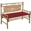 Sodo suoliukas su pagalvėle, 120cm, bambukas (41504+314080)