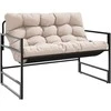 Sodo suoliukas su pagalvėle, taupe spalvos, 113cm, plienas