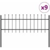 Sodo tvora 9 pcs Pilka 15,3 x 0,6 m Miltelinis plienas