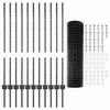Euro tvoros su stulpu 25 x 1 m PVC dengtas plienas Pilka