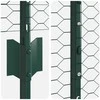 Hexagonal Fence with Post 25 x 1 m PVC dengtas plienas Žalia