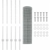 Euro tvoros su stulpu 10 x 1 m Galvanizuotas plienas Sidabrinė