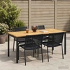 Sodo vakarienės stalas Balinta ir juoda 147 x 88,5 x 75 cm