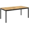 Sodo vakarienės stalas Balinta ir juoda 147 x 88,5 x 75 cm