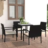 Sodo valgomojo komplektas 5 pcs Juoda poliratanas