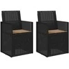 Sodo Valgomojo Kėdės 2 pcs Antracito ir taupe PP