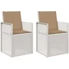 Sodo Valgomojo Kėdės 2 pcs Balta ir taupe PP