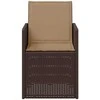 Sodo Valgomojo Kėdės 2 pcs Ruda ir taupe PP