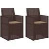 Sodo Valgomojo Kėdės 2 pcs Ruda ir taupe PP