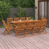Lauko baldų komplektas Sodo valgomojo komplektas, 11 dalių, 220x90x75 cm, akacija