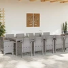 Sodo valgomojo komplektas 13 vnt. Šviesiai pilka Poli ratanas
